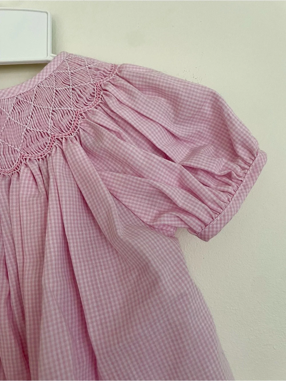 Petit Ami Pink Smocked Baby Dress with Bloomer Set